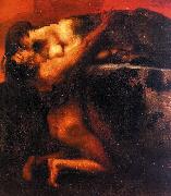 Franz von Stuck The Kiss of the Sphinx France oil painting artist